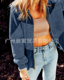 The Ins Fall Ladies Hooded Jacket ¡¤ Niche Make Old Cotton Hoodie Waffg Patchwork Loose Coat-Outfit