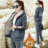 Piece Set Tracksuit Women Top+Pant Suits Hoodie Sweatshirt With Pockets Ensemble Femme Suit Sets Plus Size M-3XL