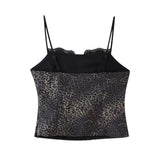 New Spring Style Satin Lace Splice Halter Top