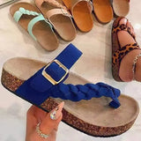 Cork Sandwiched Slippers Girls Summer Flip-Flops Couples Sandals Sandals Parent-Child Flat Soles Large