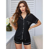 Zingj Suit Suit Cardigan Short-Sleeved Shirt Shorts Summer Pajamas
