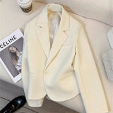 Zingj And Autumn New Fashion Small Web Celebrity Fried Street White Short Suit Jacket Female Simple All-Match Niche