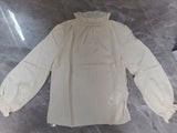 New Leisure Version Vertical Collar Lotus Leaf Trim Pendent Shirt