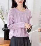 Dongmen Design Sense Minority Open-Shoulder Sweater Women's 2024 Autumn And Winter New High-End Relaxed Lazy Long-Sleeved