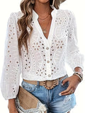 Women's Top Button White Autumn Dress Lady Shirt Fashion