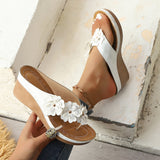 2025 Flower Sandals Women's Line Leisure Beachside Slopes And Comfortable Large-Size