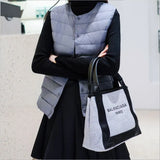 Hot Style Autumn Winter New Down Vest Female Thin And Short Money Without Collar Vest Fashion Portable Coat Slim Tide-Outfit