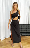 Spring / Summer New One-Shoulder Dress INS Casual Party Side Fork Party