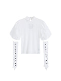 Women Slim Fit Bodycon Sexy See-through Mesh Turtleneck Patchwork Chic Hollow Out T-shirt Streetwear Fashion Vintage