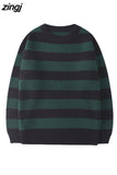 Sweater Women Pullovers Knit Casual Striped Pullovers Jumper Warm Teen Gril Streetwear Knitwear Sueters De