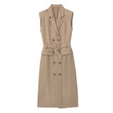 New Autumn Style Double-Breasted Dress With Belt Trench Coat