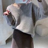 Zingj Lazy Wind V-Neck Sweater Women Look Loose And Thin, Wearing Knitted Bottomed Sweaters