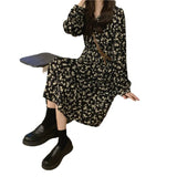 Zingj Break French Dress Female Shassen Is Hepburn Wind With A Long Skirt Female Summer Bottom With Coat Floral Skirt Female-Outfit