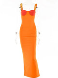 Elegant Strapless Sexy Bodycon Maxi Dress Women Sleeveless Backless Long Party Dress Slim Casual Party Dress