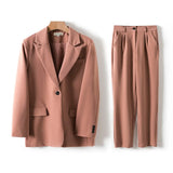 Women Blazer And Guard Pants Sets Two Pieces OL Single Breasted Jacket Formal Suit Pleated Trousers Spring Autumn