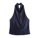 Summer New Silk Hysm Texture Hanging Neck Dress 3203317 Vatry Dress