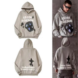 Skull Print Hooded Hoodie Ins Trendy Men's High Street Hoodie In Spring And