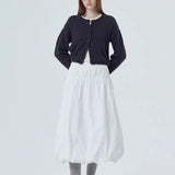 New Knitwear Women's Long-Sleeved Round-Neck Button Solid Color Sweater Knitted Cardigan Top