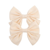 Lovely Baby Girls Print Flower Bohemian Style Bow BB Hair Clips Headwear Children Cute Cotton Hairpins Hair