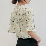 Daifei 2023 Summer New Korean Women's Wear OL Bottomed Shirt Fashion Slim Short-Sleeved Casual Chiffon