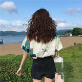 Harajuku Shirt Short Sleeve Tees Chiffon Blouse for Women Women's Summer Tunic 2023 Fashion Women Hawaiian Shirt Cute