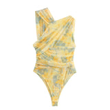 New Silk Mesh Slim Sexy Asymmetrical Jumpsuit