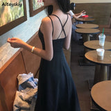 Sleeveless Dresses Solid Fashion A-line Pleated Draped Elegant Chic High Waist Side-slit Designed Backless Plus Size