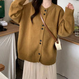 Zingj Winter New Style Lazy Wind Knit Cardigan Female Loose Soft Waxy Large Size Sweater Coat Design Feeling Jacket