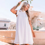 Style Lace-Up Dress For Spring / Summer 2024 Ins Simple Loose Dress For