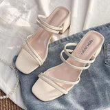Zingj Ribbon Sandals Fairy Style 2023 New Sandals With Thick Heels And