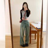 Retro Long-Sleeved T-Shirt Women's Early Autumn New Style Underwear Design Short-Style