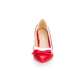 Sgesvier size 30-45 new arrival 2020 women pumps fashion bowtie pu party shoes woman thin heels pointed toe slip-on lady