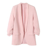 Spring Style Pleated Sleeve Sag Urban Leisure Candy Color Women's Suit