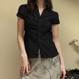 Zingj Desire Girl Casual Wind White Jacket 2023 Summer Design Sense After The Strap Show Thin Basic Shirt