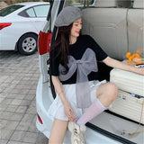 Sleeve T-shirts Women Popular Simple All-match Lovely New Arrival Ins College Leisure Korean Style Cosy Loose Elegant