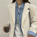 Zingj Celebrity Hanging Feeling Fried Street Small Suit Jacket Female Spring And Autumn Korean Version Of The British Wind Loose Casual White Suit