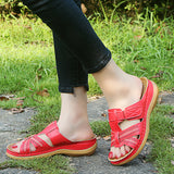 Slippers Women's 2023 Size Sandals Women's Hollowed-Out Cross-Leisure Slope Heels Ladies