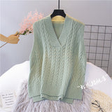 Autumn Women Sweater Vest Woman Short Loose Knitted Sweater Sleeveless Ladies V-Neck Pullover Tops Female