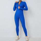 Zingj Zipper Detachable Chest Pad Long Sleeve Yoga Conjoined Suit High Intensity Fitness Exercise Conjoined Tights-Outfit