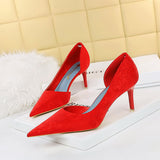 Zingj Fashion Sexy Thin, High, Shallow Pointed Cloth Side Hollow Women's Single