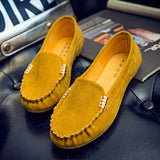 Zingj Version Of 2023 Autumn Shallow Mouth Beans Shoes Flat Heel Single Shoes Women A Foot Pedal Women's Shoes Lazy Shoes Large Size Shoes- Outfit