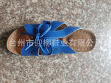 Zingj Size Bow Flat Heel Slippers 2023 New Solid Color Rocking Line Hollowed-Out Fish Mouth