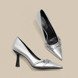 2025 Famous Yuan New Fine-Heeled High-Heeled Shoes Women's Singles Temperament With Light-Cooked Skirt French Solid