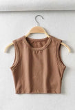 Yoga Solid Cropped Tank Top- Outfit