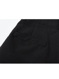 Vintage Gothic Black Shorts Wide Leg Knee Length Pants Loose Hip Hop Streetwear Harajuku High Waist Femme Y2k Punk