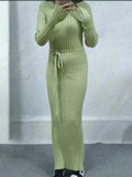 Zingj Autumn / Winter 2023 New Knit Dress Casual Round Collar Skirt Placed Pit Sweater