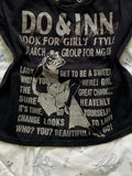 Fairy Cropped Letter Printing V Neck T Shirts + Stripe Grunge Tank Top Women 2024 Summer Y2k Two Pieces Set