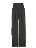 Grey Cargo Pants Korean Fashion Lace Up Pocket Low Rise Casual Pants Women Streetwear Sweatpants y2k Aesthetic