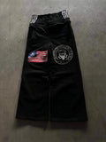 Waist New Trendy Broad Leg Trousers New Letter Embroidery Street Style Fashion