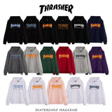 Fall New American Version Of Classic Flame Hooded Hoodie Men's Round Collar Loose Couple Hooded Jacket Ins